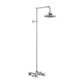 Eden Shower Bar Valve w/ Rigid Riser,Swivel Arm w/9' Rose