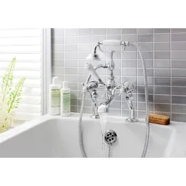 Crosswater Belgravia Crosshead Bath Shower Mixer, Chrome