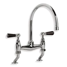 Lefroy Brooks Classic Black Lever Deck Mounted Bridge Kitchen Sink Mixer BL1517 (choose finish)