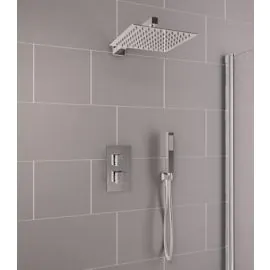 BDC Square Wall Mounted Thermostatic Shower Bundle - Chrome