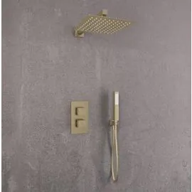 BDC Square Shower Bundle - Brushed Brass