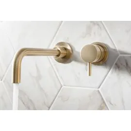 Crosswater MPRO Wall Mounted Basin Mixer Brushed Brass