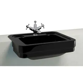 Burlington Semi Recessed Basin 2 Tap Hole Black