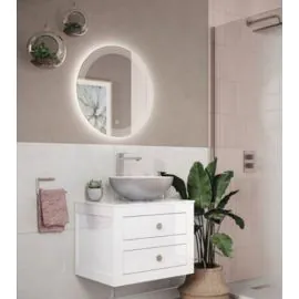 Canvass 600mm LED illuminated mirror w/ demister pad