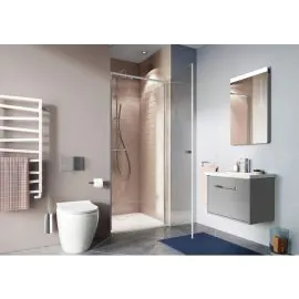 Crosswater Clear 6 800mm Hinged Shower Door Silver Frame