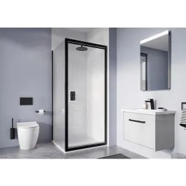 Crosswater Clear 6 900mm Shower Side Panel Black