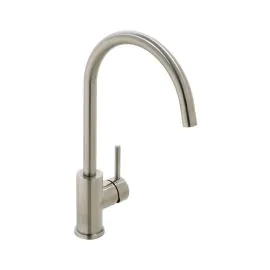 Vado Bahr Mono Sink Mixer - Swivel Spout - Brushed Stainless Steel Finish