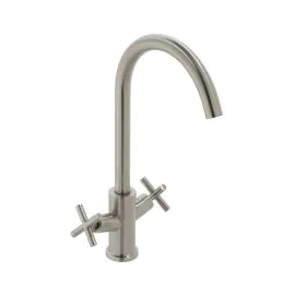 VADO Elements Mono Sink Mixer - Swivel Spout - Brushed Stainless Steel Finish