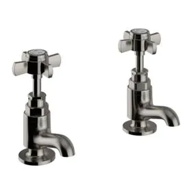 Dawlish Short Basin Taps Brushed Nickel