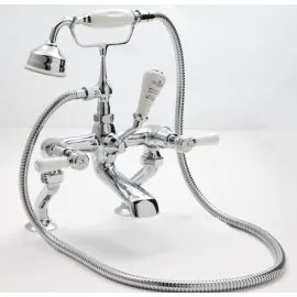 Strand Lever Deck Mounted Bath Shower Mixer Chrome