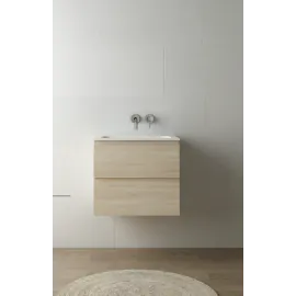 LUXE81 Dune Oak 600 Cabinet With Matte Basin