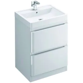 Pura Flite Floor Vanity Unit 600mm Single Drawer Including Basin