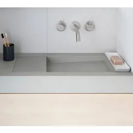 Kast Flor 1000 x 350mm Rectangular Concrete Left Hand Basin