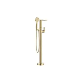 Fuse Floor Standing Bath Shower Mixer Brushed Brass