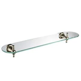 Holborn Wall Mounted Single Glass Shelf in Chrome Finish