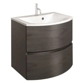 Crosswater Svelte 600mm Vanity Unit Grey Ash Veneer