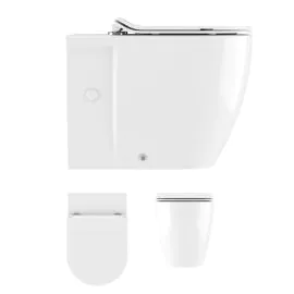 Kai X 400 x 360mm Round Back To Wall Pan in White 