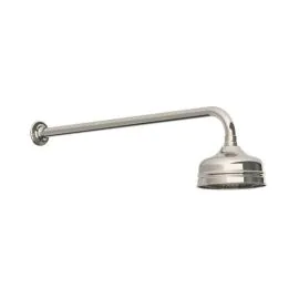 Lefroy Brooks Classic Long Projection Arm with Wall Bracket & 5" Classic Rose - Nickel