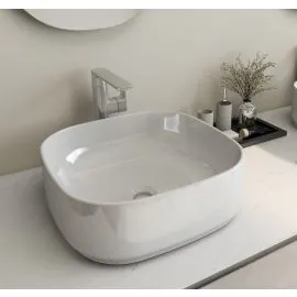 Essentials Ravine 400mm Countertop Basin in White Ceramic