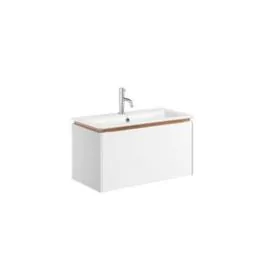 Mada Matt White Wall Mounted Rectangular 700mm Vanity Unit