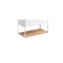 Mada Wall Mounted Rectangular Shelf & Frame Matt White 700mm