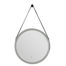 Amberley Illuminated Mirror Circular 800mm Black with Strap