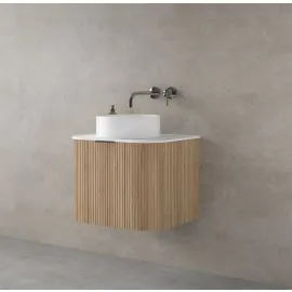 LUXE81 Marloe 600 Oak Cabinet With Carrara Top and Ceramic Basin