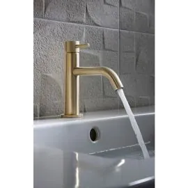 Crosswater MPRO Knurled Monobloc Basin Mixer Brushed Brass