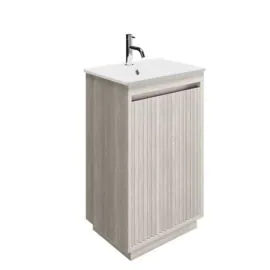 Flute 470mm Nordic Oak floorstanding vanity unit