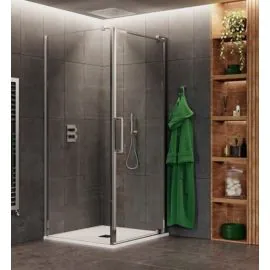 Optix 10 Pivot Door 800mm - Stainless Steel Shower Door