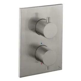 MPRO Crossbox 1 Outlet Trim Set Brushed Stainless Steel Effect