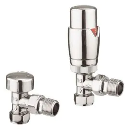 Crosswater MPRO Angled Thermostatic Raidator Valve Chrome