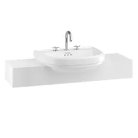 Burlington Riviera 580mm D-Shape Semi-Inset Basin, No Tap