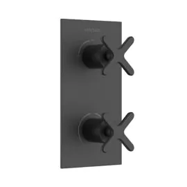 Salcombe 1 Outlet 2 Handle Concealed Matt Black Shower Valve