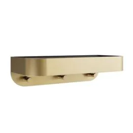 Shower Basket Wall Mounted - Brushed Brass/Black Insert