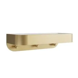 Shower Basket Wall Mounted - Brushed Brass/White Insert