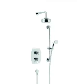 Glastonbury Recessed Shower Valve w/ Fixed Head & Riser Kit