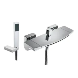 Just Taps Flow Wall Mounted Bath Shower Mixer With Kit