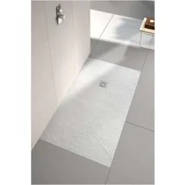 Merlyn Truestone 1700 x 900mm rectangular White Slate Shower Tray Complete With Fast Flow Waste