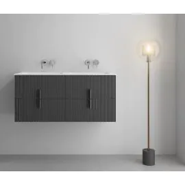 LUXE81 Tweed 1200 Dark Grey Cabinet With Matte Basin