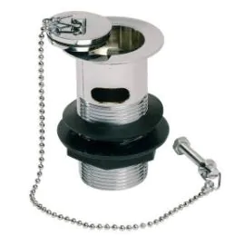 Chrome Basin Waste Plug & Chain (Slotted)