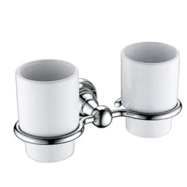 Holborn Wall Mounted Double Tumbler & Hold - Chrome