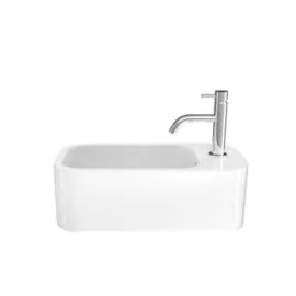 Popolo Cloakroom Basin - Gloss White Right Handed - 480mm x 250mm