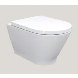 Essentials Blade Rimless Round Wall Hung Pan - White Gloss