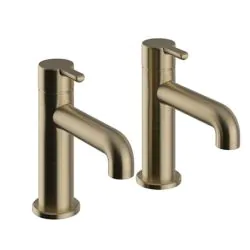 Dartmouth Basin Pillar Taps Brushed Brass