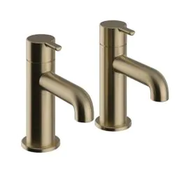 Dartmouth Bath Pillar Taps  Brushed Brass