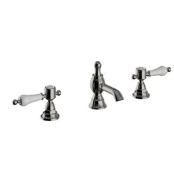 Glastonbury 3TH Basin Mixer Brushed Nickel